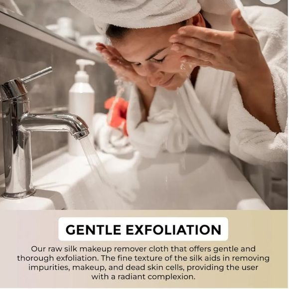 Night 100% Raw Silk Skincare Washcloth- 1PK - Picture 7 of 10